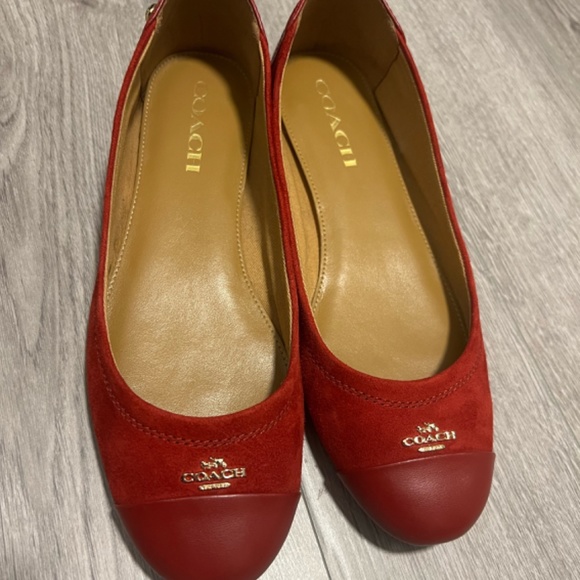 COACH CHELSEA CHERRY RED BALLET FLATS - Picture 4 of 5